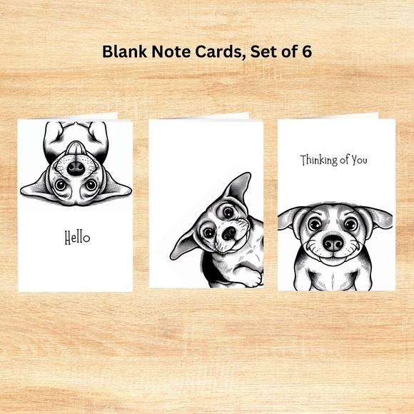 Whimsical Beagle Blank Notecards with Peel and Stick Envelopes - Picture 1 of 11